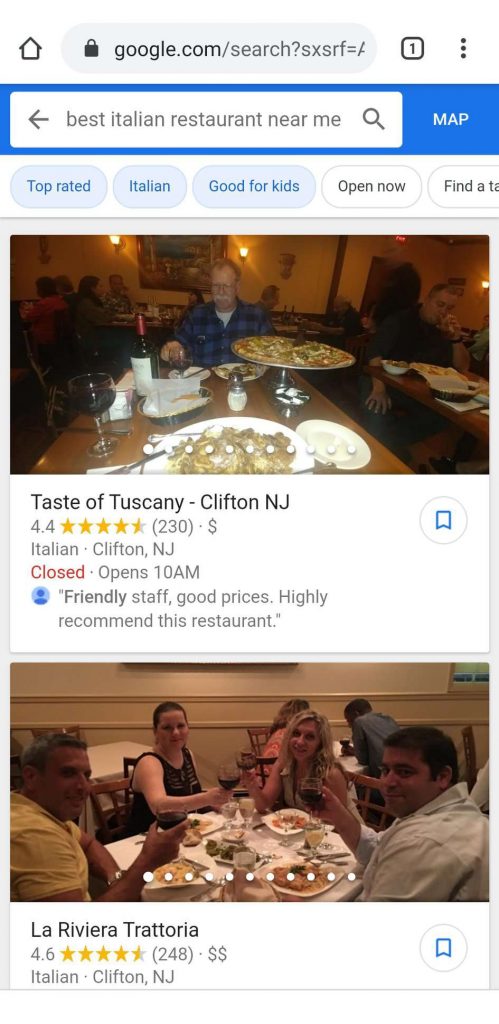 Near me search results