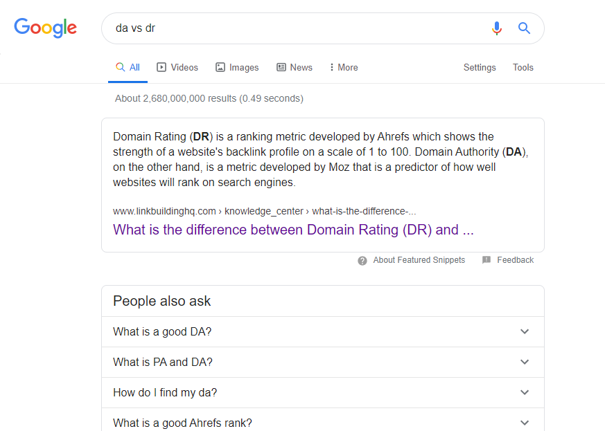DA vs DR