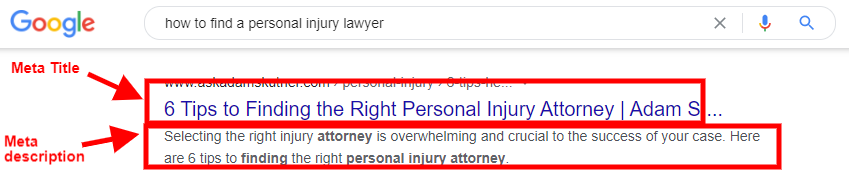Meta title & description example