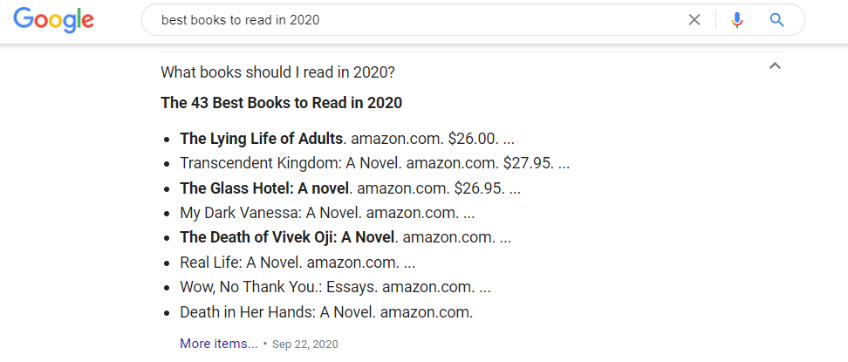 Featured Snippet Example