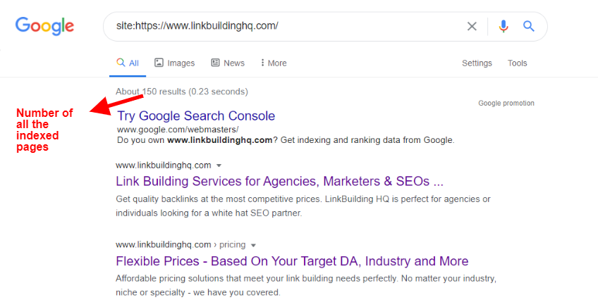 Check which pages are indexed