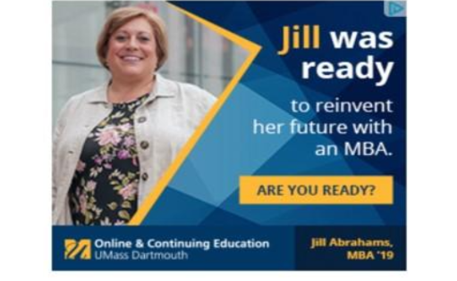 Retargeting ad example UMass Dartmouth
