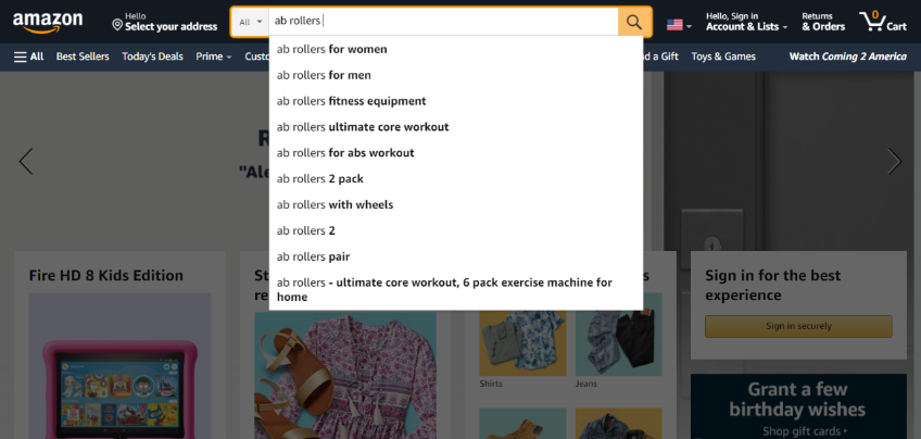 Amazon Suggest Example