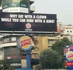 Burger King Tagline targeting McDonald's