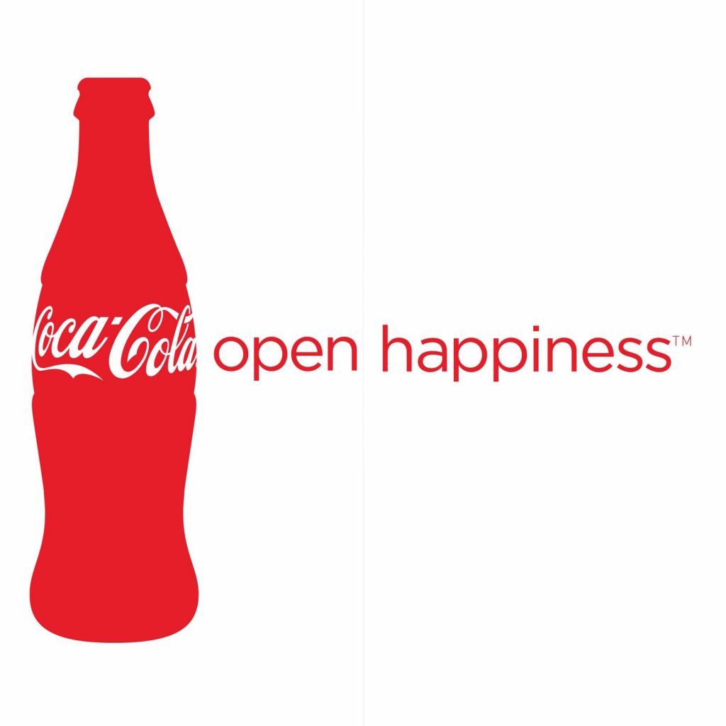 Coca-Cola Logo with Tagline "Open Happiness"