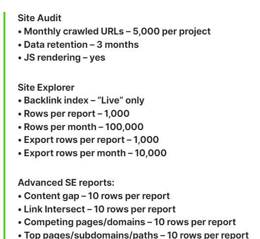 Ahrefs webmaster tools limitations