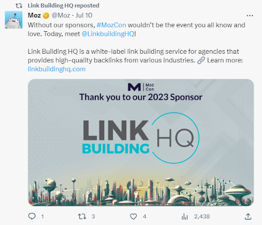 b2b link building - conferences