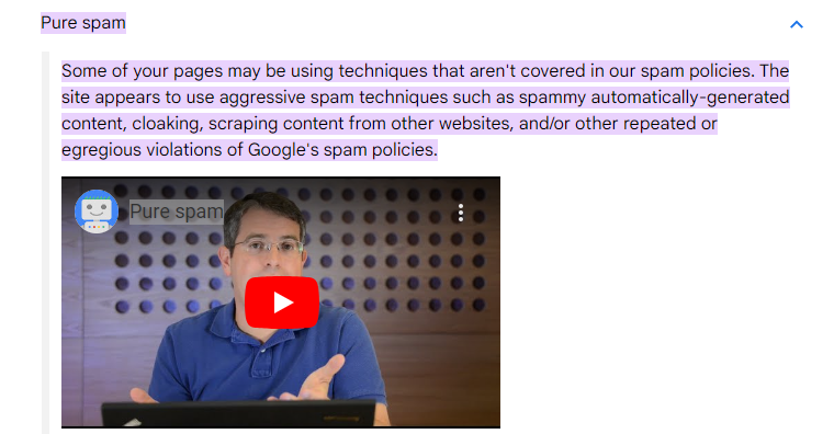 Pure Spam, according to Google