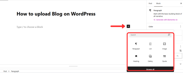 How to upload A Blog on WordPress