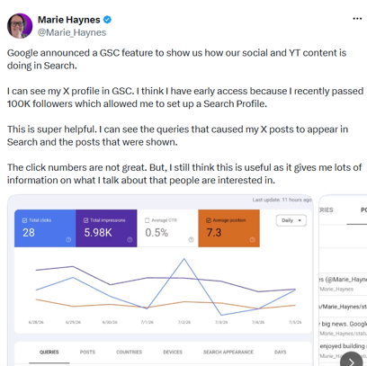 Google Search Console Now Tracks Socials