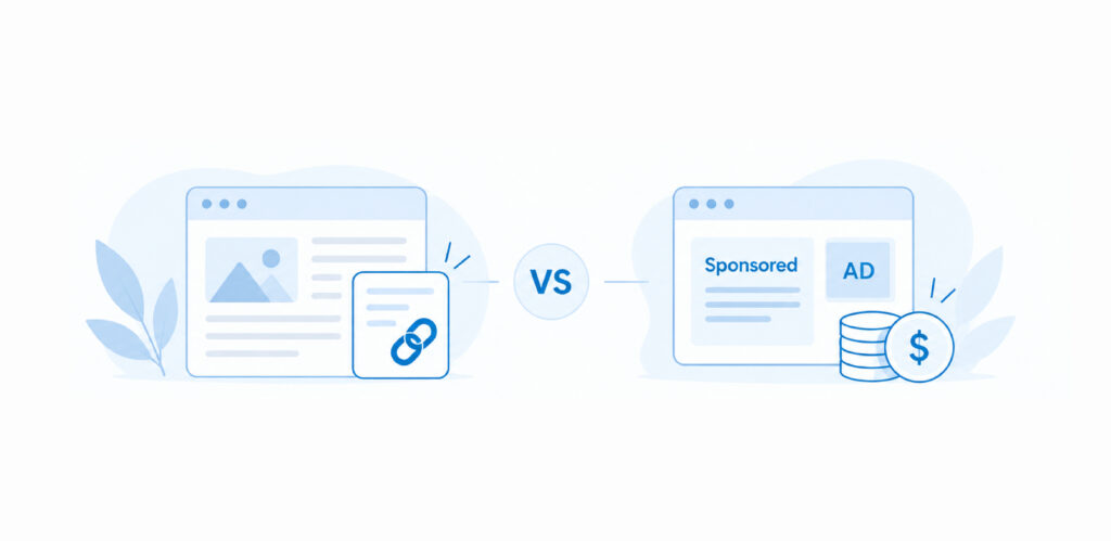 editorial vs sponsored links